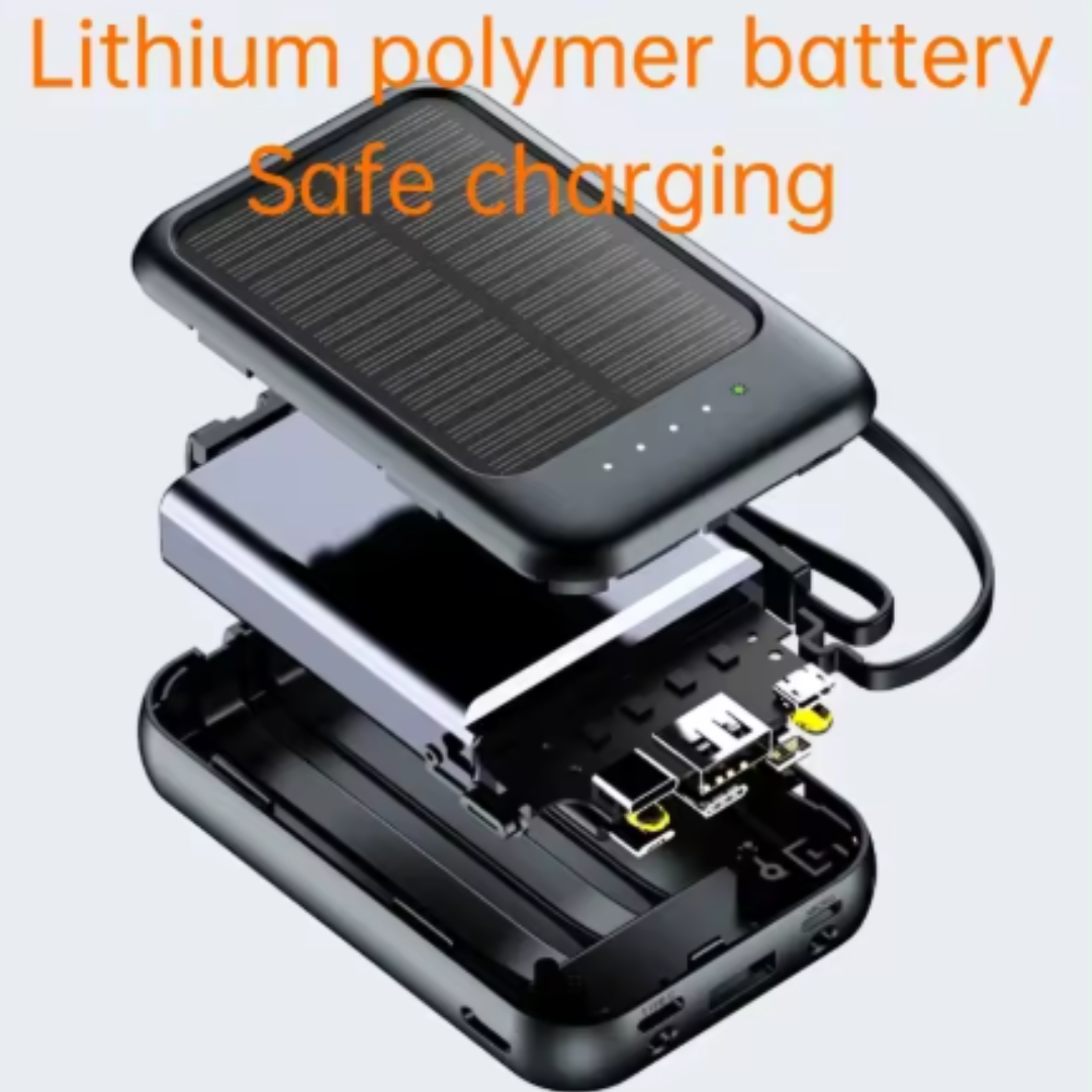 Keturių funkcijų saulės energijos baterijos įkroviklis powerbankas – 10000 mAh