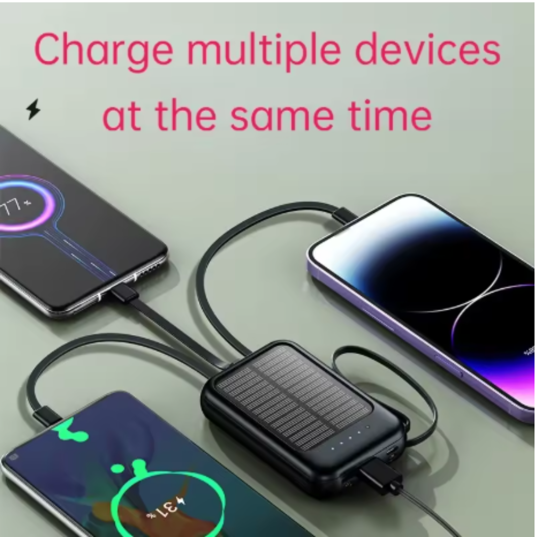 Keturių funkcijų saulės energijos baterijos įkroviklis powerbankas – 10000 mAh