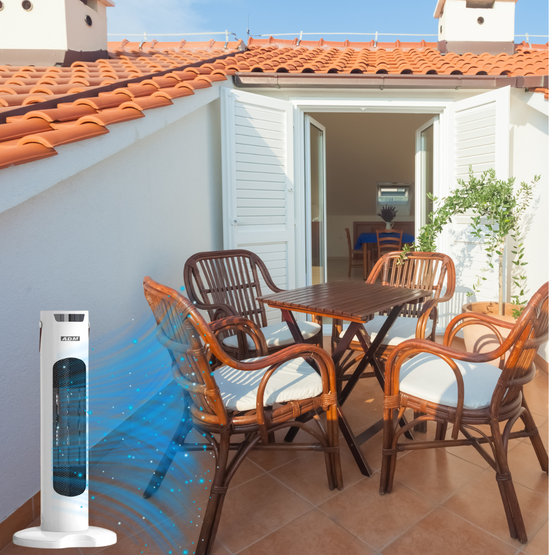 ADPro Šildymo ir Vėsinimo Ventiliatorius 2 in 1 su LED Ekranu - Gaivus Vėjas arba Šilumos Tiekimas