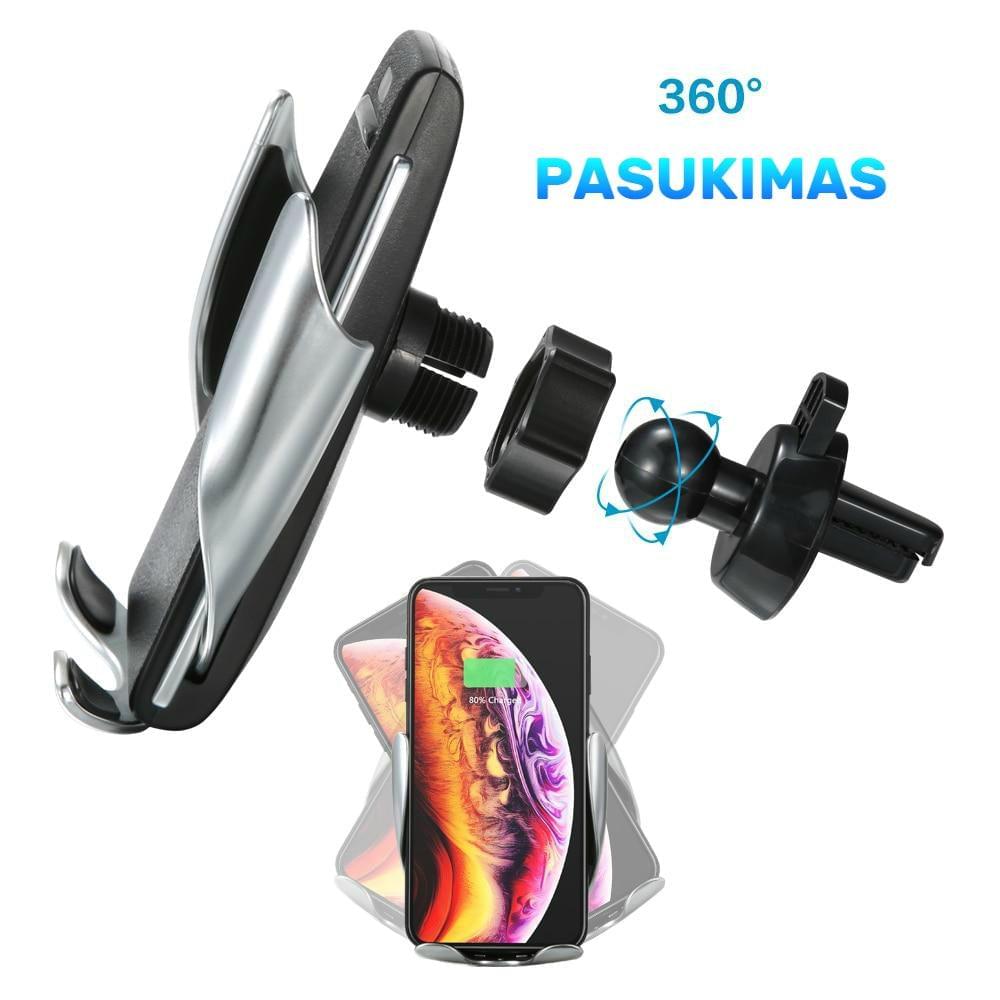 Bezvadu automātiskais automašīnas tālruņa turētājs un lādētājs — mūsdienīgas ērtības