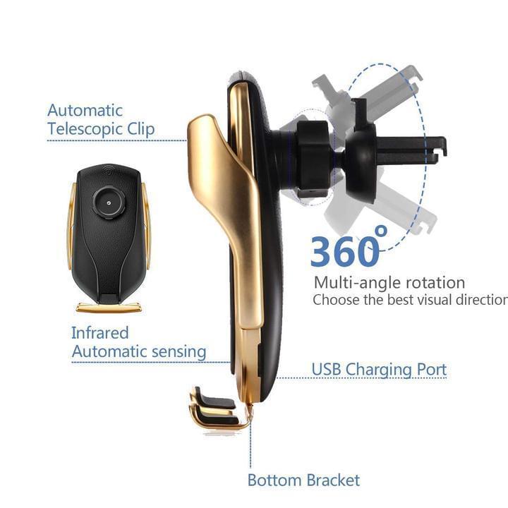 Belaidis automatinis sensorinis automobilio telefono laikiklis ir įkroviklis-patogu,modernu ir praktiška