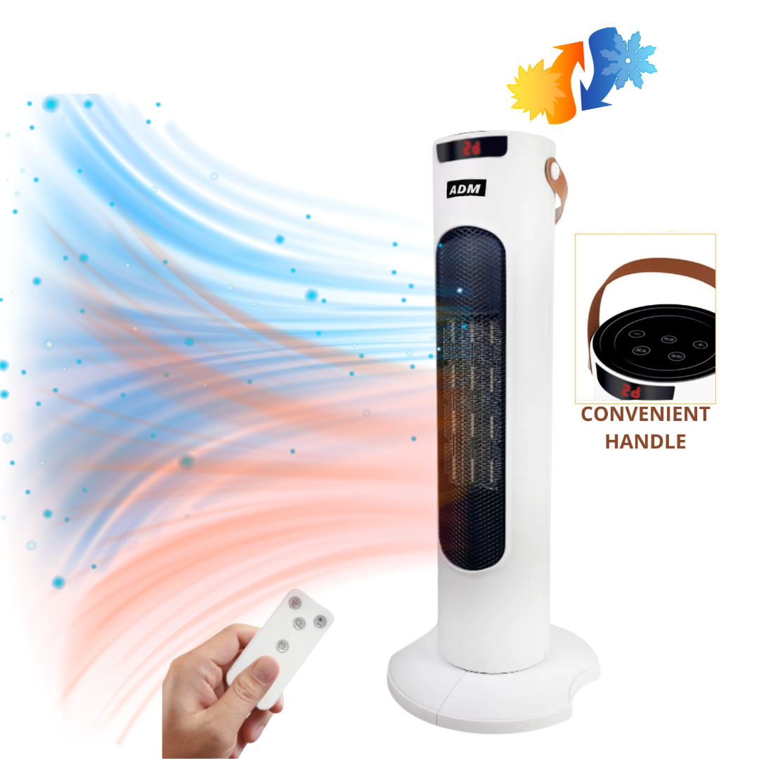 ADPro Šildymo ir Vėsinimo Ventiliatorius 2 in 1 su LED Ekranu - Gaivus Vėjas arba Šilumos Tiekimas