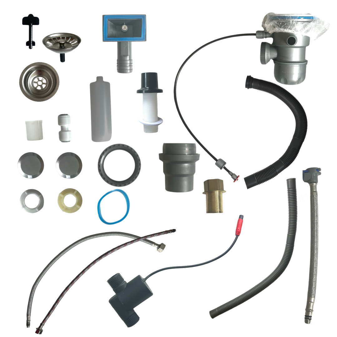 IŠMANIOS VIRTUVĖS PLAUTUVĖS KOMPLEKTAS SU SKAITMENINIU EKRANU IR IŠTRAUKIAMU MAIŠYTUVU