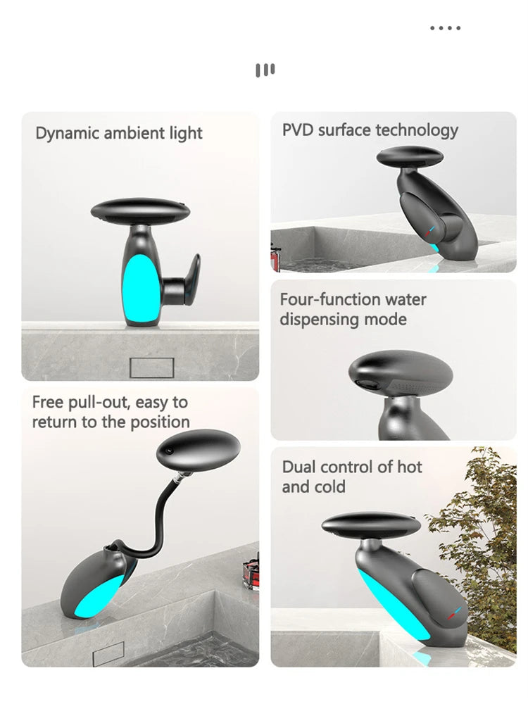 Droveno LED išmanus maišytuvas – futuristinis sprendimas namų komfortui be ribų