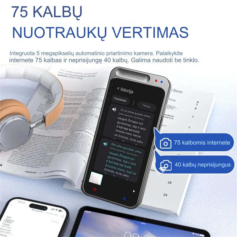 SpeakPro: Išmanusis Balso Vertėjas ir kalbų mokymosi įrenginys 2025