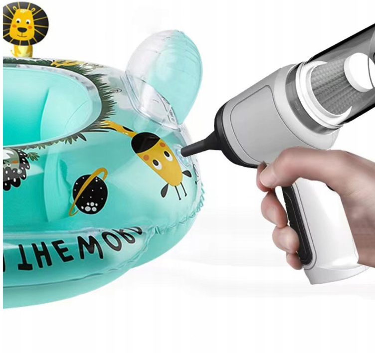 Galingas belaidis mini dulkių siurblys 2in1 su oro pūtimo funkcija