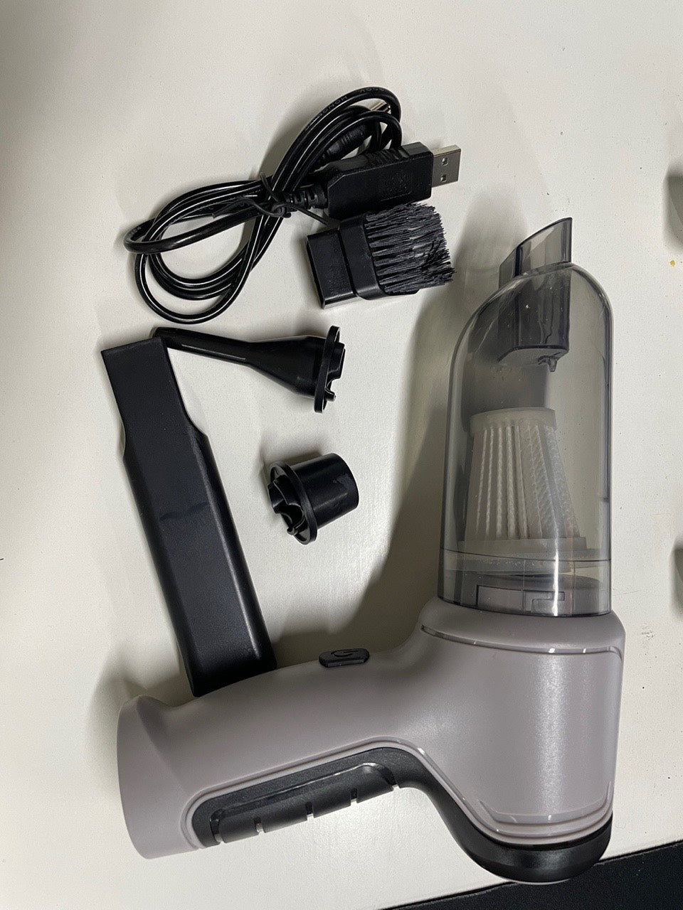 Galingas belaidis mini dulkių siurblys 2in1 su oro pūtimo funkcija