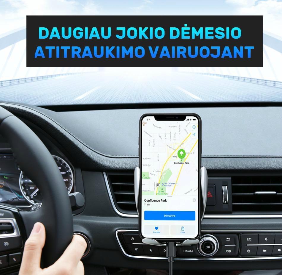 Bezvadu automātiskais automašīnas tālruņa turētājs un lādētājs — mūsdienīgas ērtības