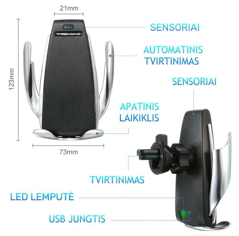 Bezvadu automātiskais automašīnas tālruņa turētājs un lādētājs — mūsdienīgas ērtības