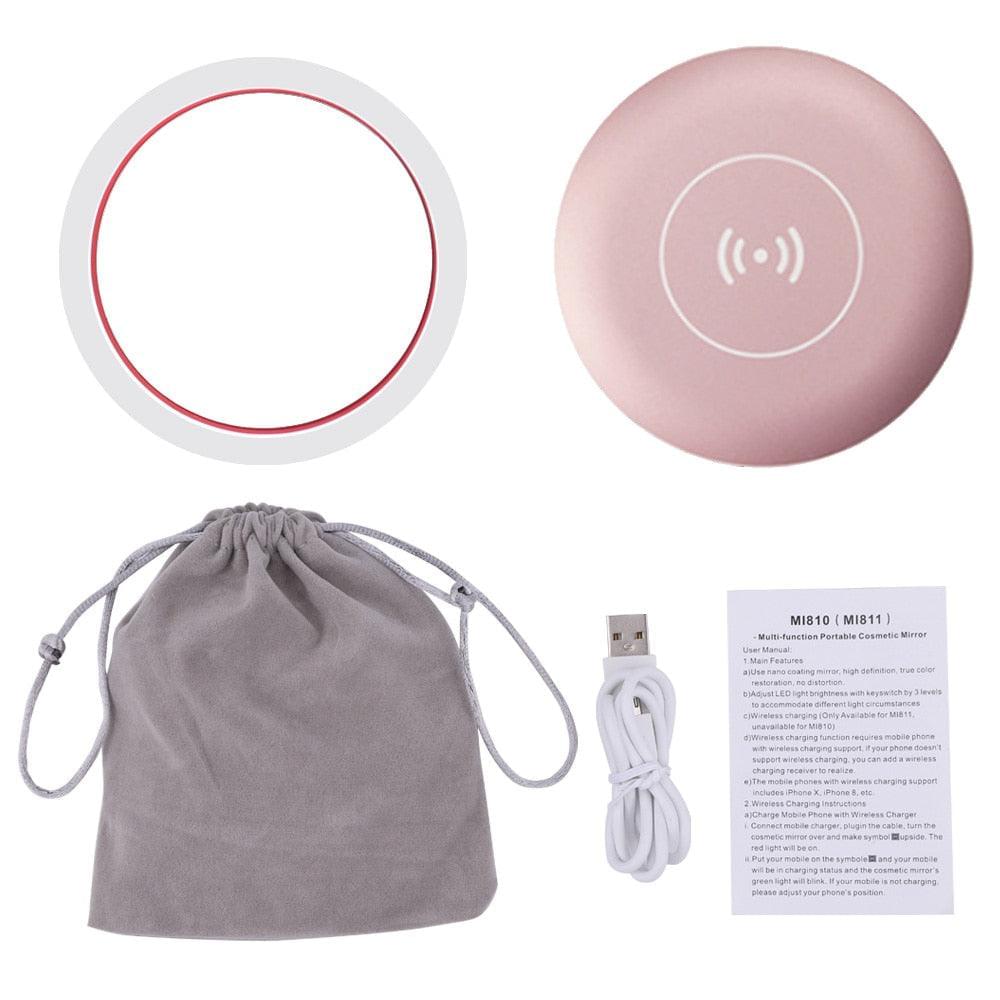 Belaidis įkroviklis su LED makiažo veidrodėliu - idealus apšvietimas