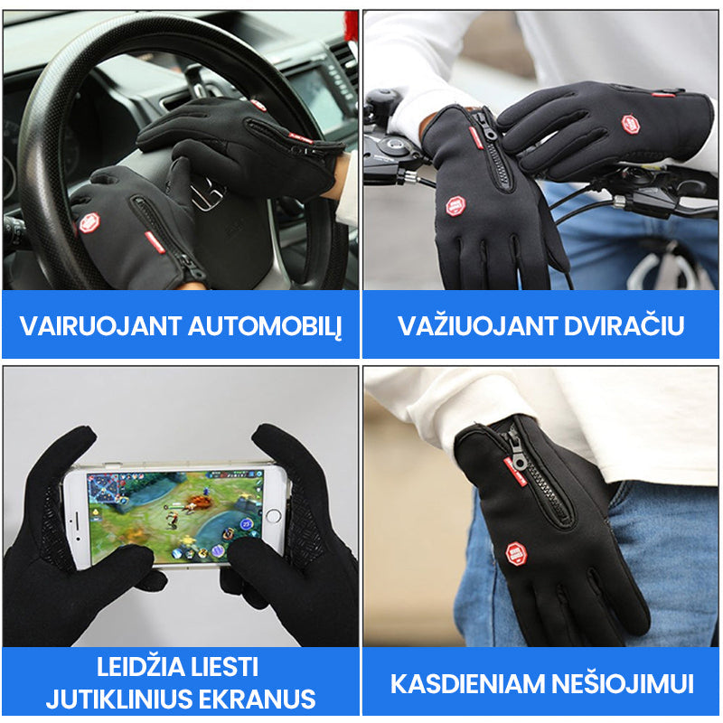 Vėjui ir vandeniui atsparios jutiminės pirštinės