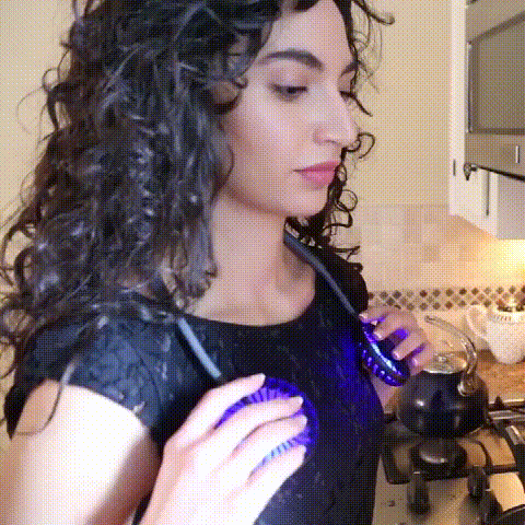 Aromaterapinis LED nešiojamas kaklo ventiliatorius - modernu.lt